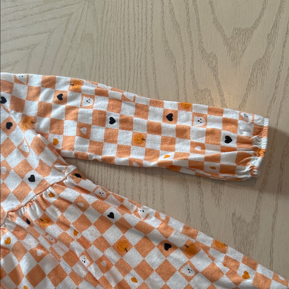Old Navy Orange and White Checkerboard Heart Dress - Picture 5 of 10